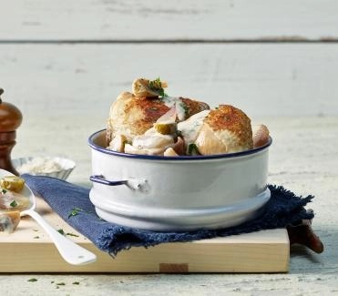 201801 schalotten poulet mit champignons an sauerrahmsauce